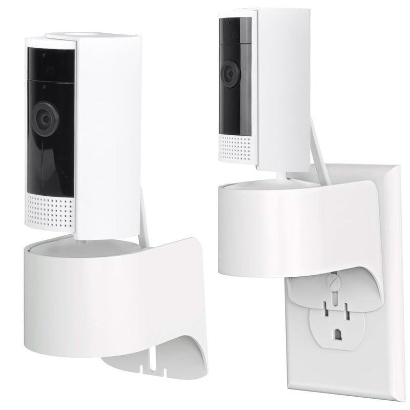 Pefecon Outlet Mount for Camera, 2 Pack Plug-in Wall Stand, 360 Degree Swivel and Space Saving Design (Camera are Not Included) - Image 1